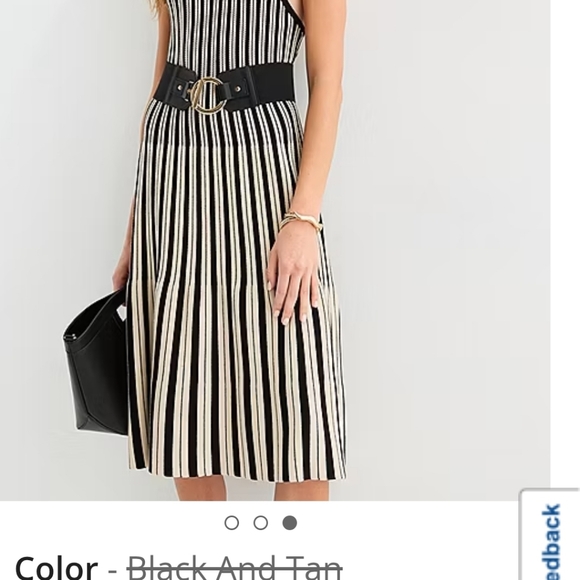 Worthington Womens Sleeveless Striped Sweater Midi Dress Black Tan Large - Picture 4 of 6